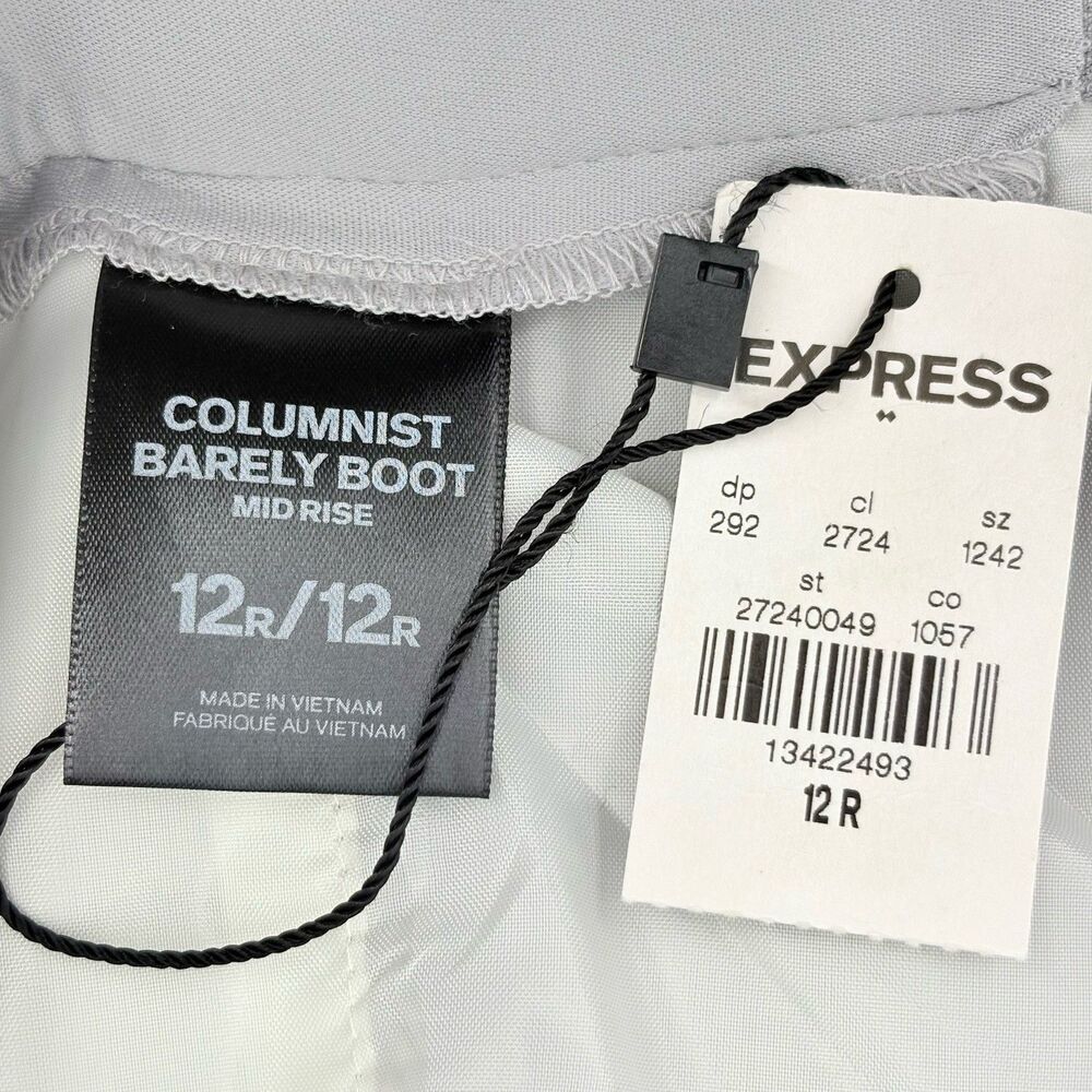 Express Columnist Pants 12 Gray Barely Boot Professional Office Work Preppy Chic - Picture 5 of 9